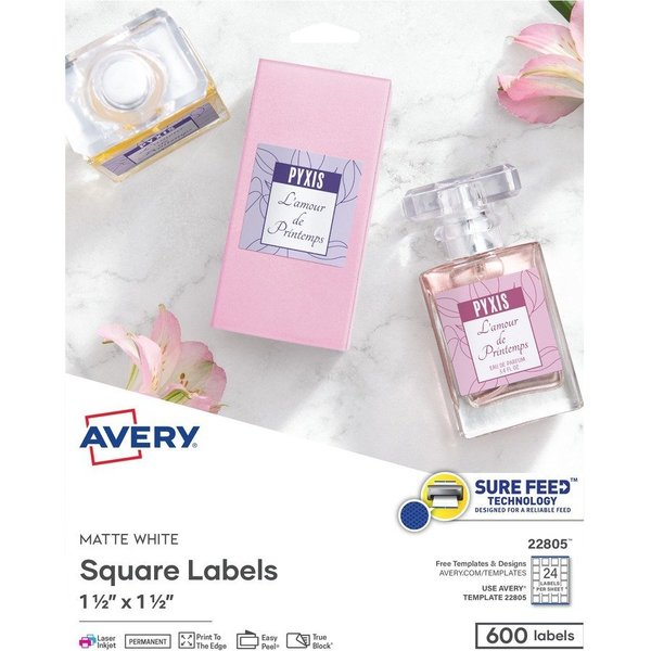 Avery Label, Square, Trublk, We, 600 600PK AVE22805